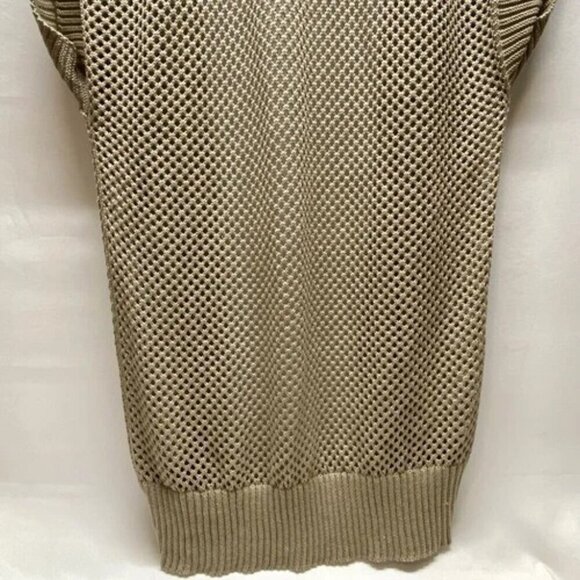 Time and Tru Women's L/XL Open Front Sleeveless Cardigan Beige Loose Knit NWT - Picture 5 of 11